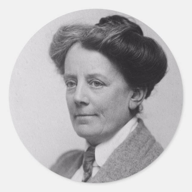 Pegatina Redonda Retrato de Ethel Smyth (1922) Classic Round Stick (Anverso)