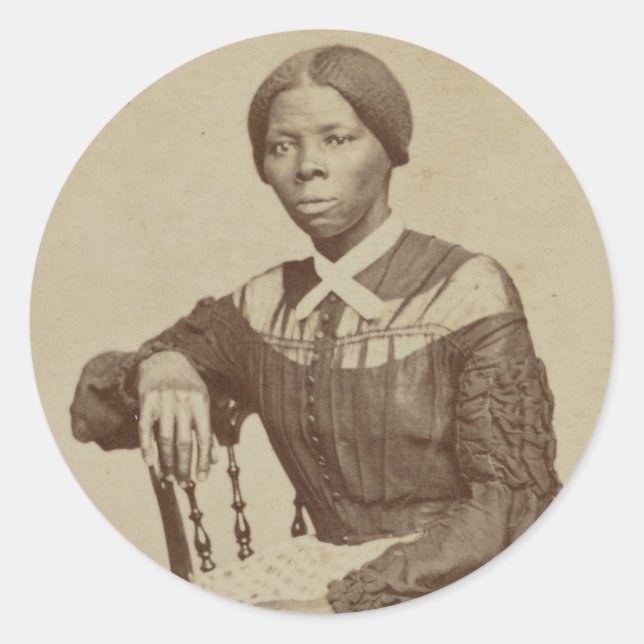 Pegatina Redonda Retrato de Harriet Tubman | 1868-69 (Anverso)