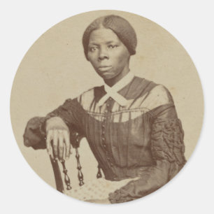 Pegatina Redonda Retrato de Harriet Tubman   1868-69