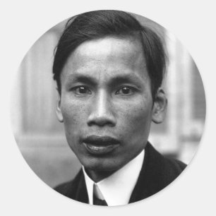 Pegatina Redonda Retrato de Ho Chi Minh Nguyen Ai Quoc 1921