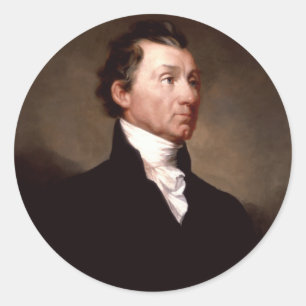 Pegatina Redonda Retrato de James Monroe por Samuel Morse