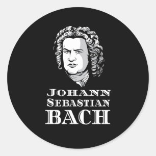 Pegatina Redonda Retrato de Johann Sebastian Bach