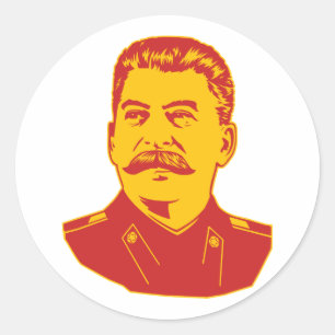 Pegatina Redonda Retrato de Joseph Stalin