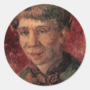 Pegatina Redonda Retrato de mujer Madame Tanguy, Vincent van Gogh
