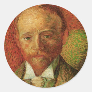 Pegatina Redonda Retrato de Van Gogh del marchante de arte Alexande