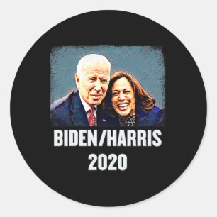 Pegatina Redonda Retrato de victoria de Harris Joe Biden Kamala Har