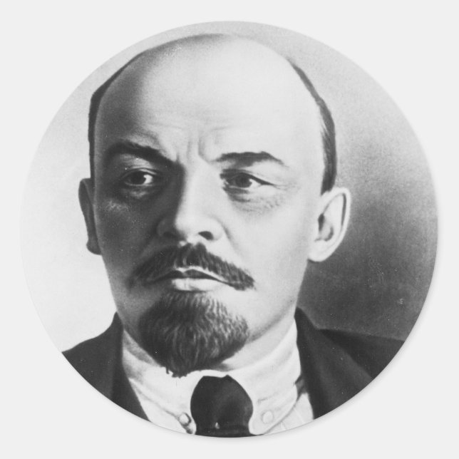 Pegatina Redonda Retrato de Vladimir Ilyich Lenin ruso (Anverso)