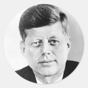 Pegatina Redonda Retrato del presidente John F Kennedy
