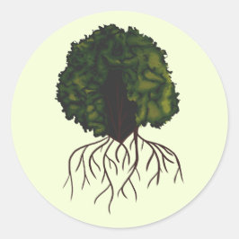 Pegatina Redonda Retrato digital de collar de audacia afro-bella