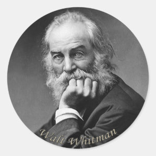 Pegatina Redonda Retrato esencial de Walt Whitman
