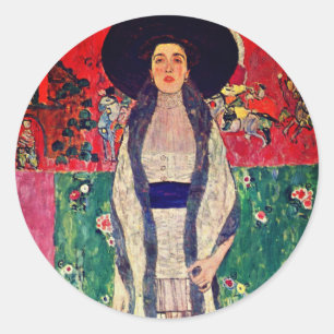 Pegatina Redonda Retrato Gustav Klimt de Adele Bloch-Bauer II
