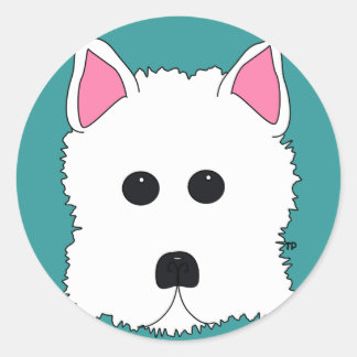 Pegatina Redonda Retrato Westie