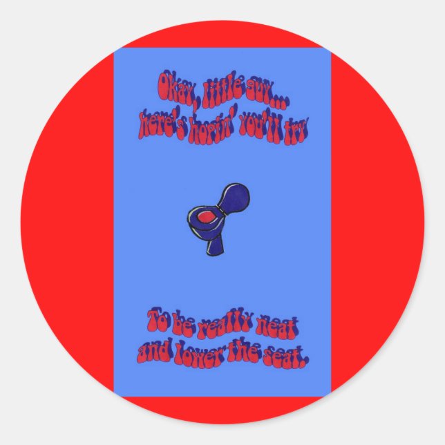 Pegatina Redonda Retrete que entrena a 105 (Anverso)