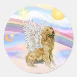 Pegatina Redonda Retriever Dorado