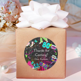 Pegatina Redonda Retro 80, Retro, gracias