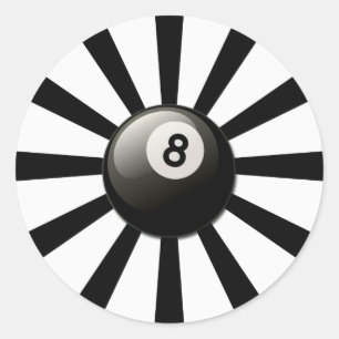 PEGATINA REDONDA RETRO 8 BALL
