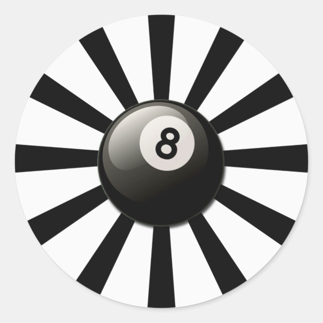 PEGATINA REDONDA RETRO 8 BALL (Anverso)