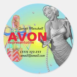 Pegatina Redonda Retro Avon