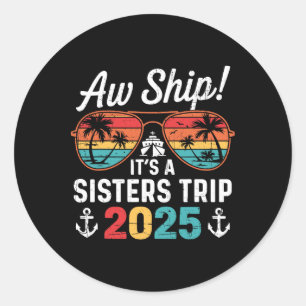 Pegatina Redonda Retro Aw Barco Es Un Viaje De Hermanas 2025 C Coin