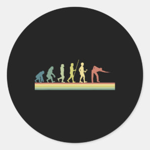 Pegatina Redonda Retro Billiards Human Evolution Lover Gift Pool Sn