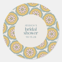 Retro Boho Mandala Floral Pastel Ducha de novias