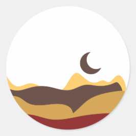 Pegatina Redonda Retro Boho Moon
