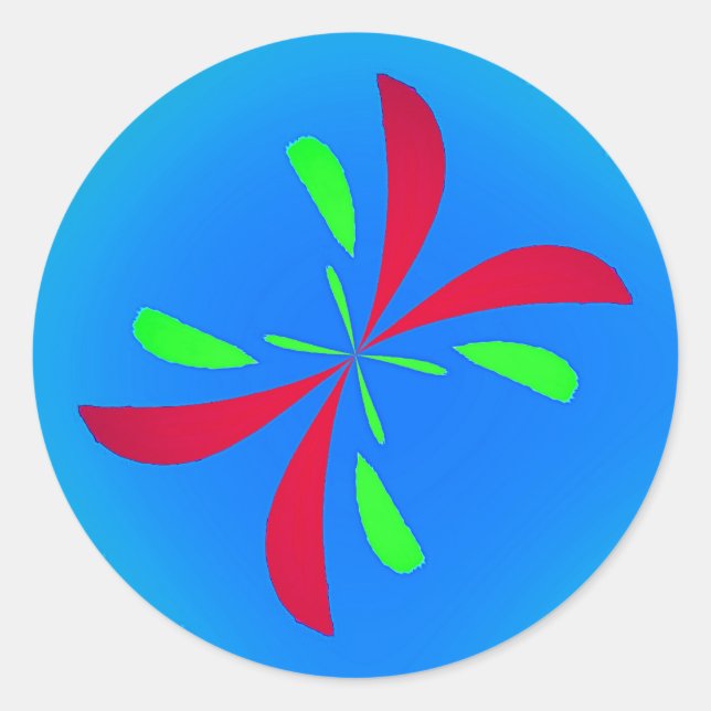 Pegatina Redonda Retro Butterfly (Anverso)