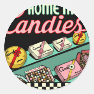 Pegatina Redonda Retro Candy