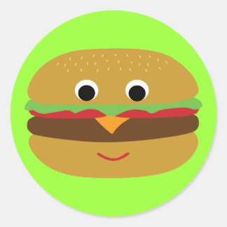 Pegatina Redonda Retro Cheeseburger
