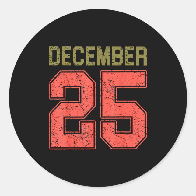 Pegatina Redonda Retro Christmas Shirts Men Women December 25 Xmas  (Anverso)
