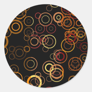 Pegatina Redonda Retro Colorful Fifty Resumen Art 3