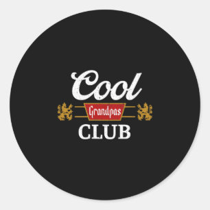 Pegatina Redonda Retro Cool Club de Abuelos Familia a Juego del Día