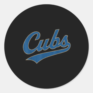 Pegatina Redonda Retro Cubs Nickname Vintage Para Mujeres Hombres M