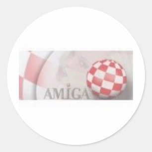 Pegatina Redonda Retro de amiga
