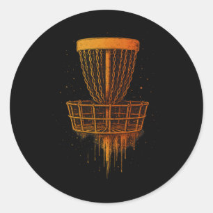 Pegatina Redonda Retro Disc Golf Frolf Vintage Frisbee Golf Pullove