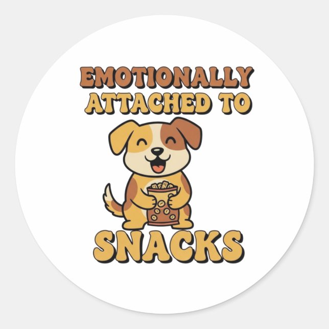Pegatina Redonda Retro Dog Emotionally Attached Vinyl Sticker (Anverso)