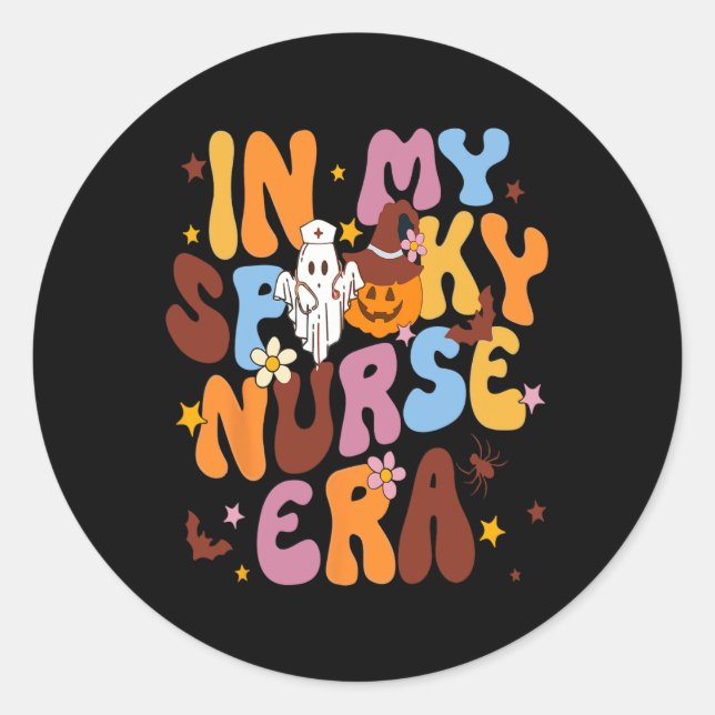 Pegatina Redonda Retro En Mi Famosa Enfermera De Enfermería Diverti (Anverso)