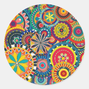 Pegatina Redonda Retro Funk Fun