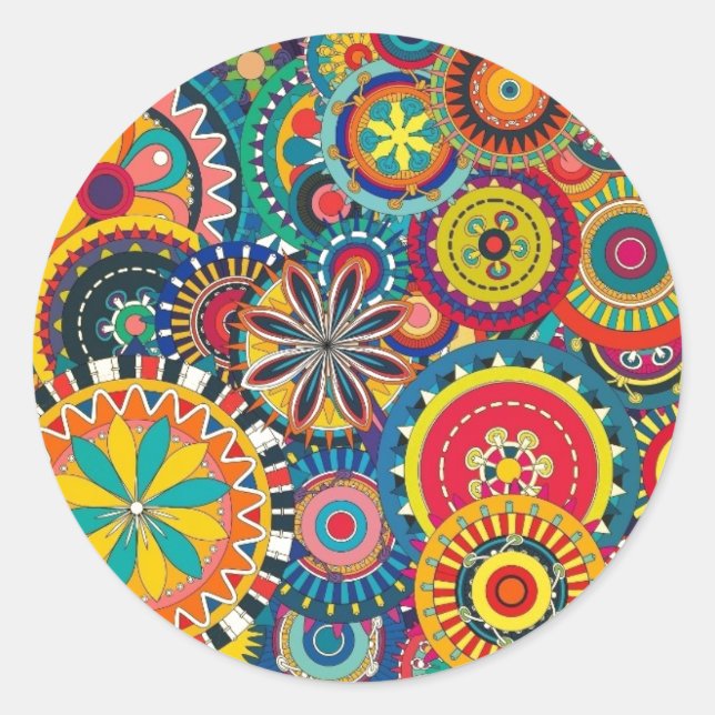Pegatina Redonda Retro Funk Fun (Anverso)