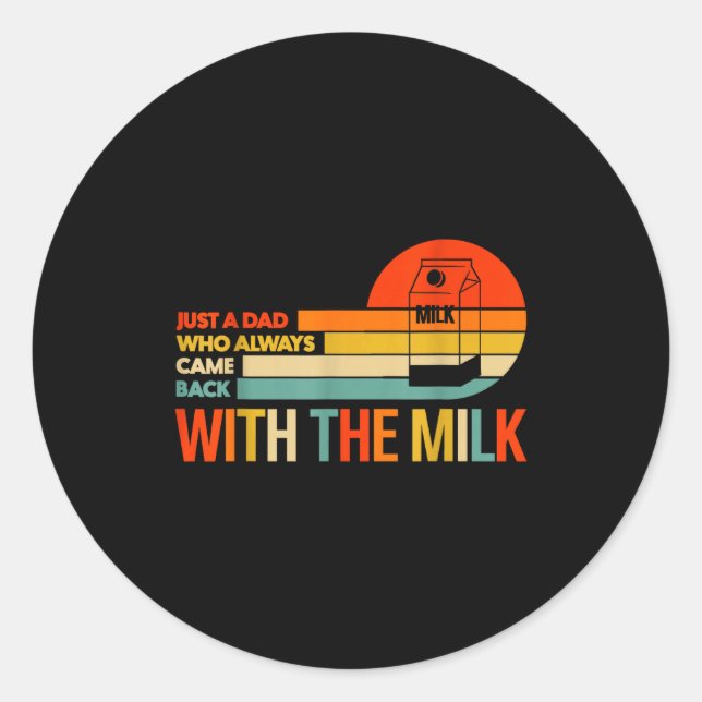 Pegatina Redonda Retro Funny Dad Quote Design Gift For Father’s Day (Anverso)