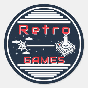Pegatina Redonda Retro Games NVB