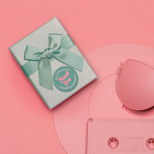 Pegatina Redonda Retro "Gracias" Typography Guay Business