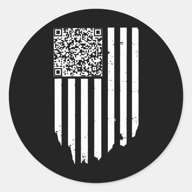Pegatina Redonda Retro Gracioso Qr Trump Dancing Dance Code (Anverso)