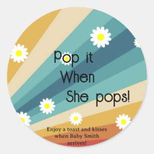 Pegatina Redonda Retro Groovy - Pop it When She pops