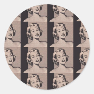 Pegatina Redonda Retro Housewife