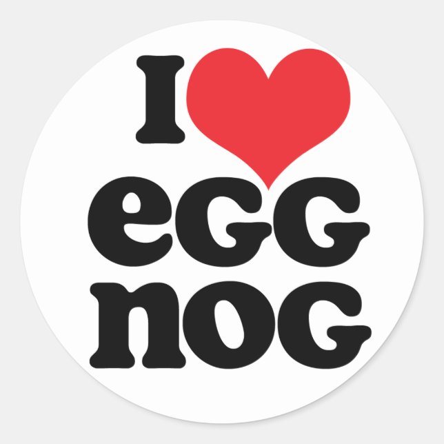 Pegatina Redonda Retro I Love Eggnog Pegatinas (Anverso)