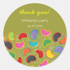 Pegatina Redonda Retro Jellybean Pop Sweet Candy Whimsical Cumpleañ