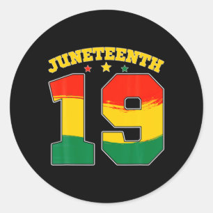 Pegatina Redonda retro juneteenth 19 afroamericano libertad negro