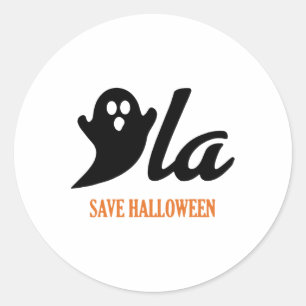 Pegatina Redonda Retro Kamala Harris Halloween 2024 Comma La Ghost