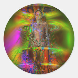 PEGATINA REDONDA RETRO METROPOLIS EN MUG